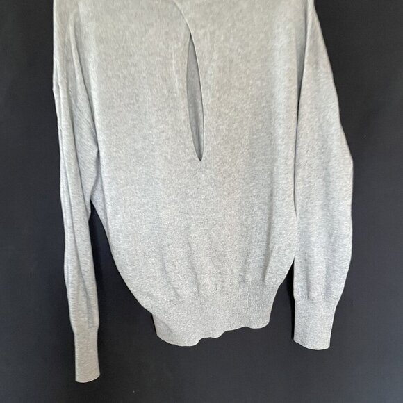 Bobi LA gray sweater women's size L keyhole open back detail comfortable top - Picture 7 of 8